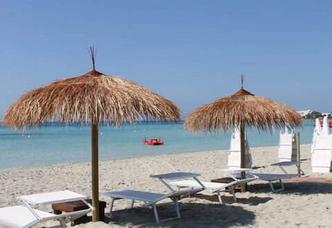 Villa Porto Cesareo Con Parcheggio: Cuerpo De Agua, Mueble Para Exteriores, Playa, Paraguas, Verano, Evento, Sombra, Mar, Cubrir Con Paja, Costeras Y Los Accidentes Geográficos Oceánico