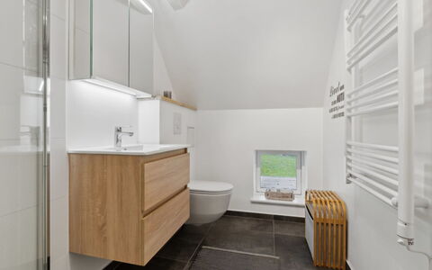 Svenne - 1.4Km from the Sea: Piso, Diseño De Interiores, Suelo, Arreglo De Tubería, Madera, Mueble De Baño, Grifo, Techo, Lavabo, Baño