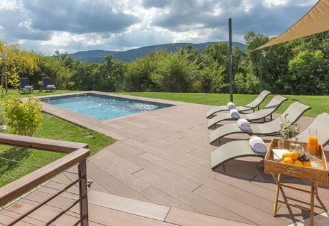 Villa Airone Tegoni, Pool, Radicondoli: Mueble Para Exteriores, Piscina, Material Compuesto, Cubierta, Suelos De Madera, Madera Dura, Losa, Sombra, Jardín, Sunlounger