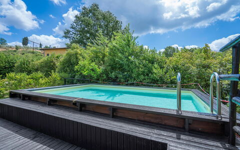 Casale La Canigiana, House, Pool, San Miniato: Piscina, Material Compuesto, Recurso, Cubierta, Madera Dura, Ocio, Sombra, Eco Hotel, Manchas De Madera, Suelos De Madera