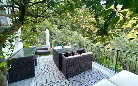 Manuela: Mueble, Mueble Para Exteriores, Silla, Mesa Al Aire Libre, Sombra, Cerca, Jardín, Balcón, Mesa De Café, Patio Interior