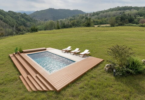 Villa Pietra With Pool On Piemonte Hills: Madera, Piscina, Ocio, Madera Dura, Jardín, Suelos De Madera, Manchas De Madera, Eco Hotel, Cubierta, Paisajismo