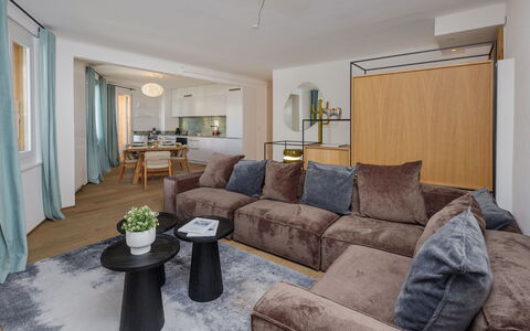 Résidence Terrazza 1: Mueble, Diseño De Interiores, Piso, Suelo, Sofá, Madera, Techo, Habitación, Sala, Departamento