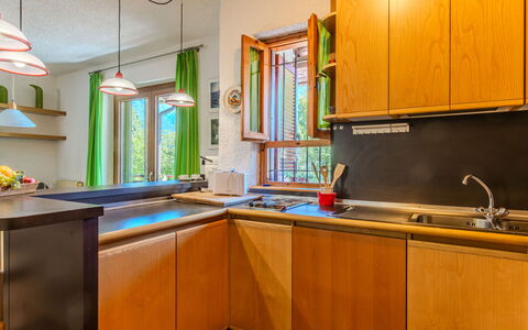Erika: Cocina, Mostrador, Diseño De Interiores, Madera, Techo, Aparato De Cocina, Electrodoméstico, Habitación, Gabinetes, Piso