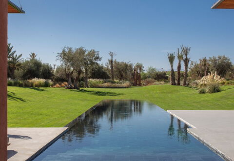 Villa Palmeraie: Reflexión, Piscina, Paisajismo, Estanque, Piscina De Reflejo, Sombra, Fuente De Agua