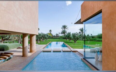 Villa Amrabat: Piscina, Recurso, Sombra, Eco Hotel, Paisajismo, Reflexión, Hacienda, Fuente De Agua, Inmuebles
