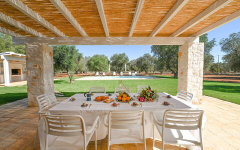Trulli Heaven: Sombra, Jardín, Césped, Mueble Para Exteriores, Paisajismo, Inmuebles, Patio Interior, Hacienda, Estructura Al Aire Libre, Yarda