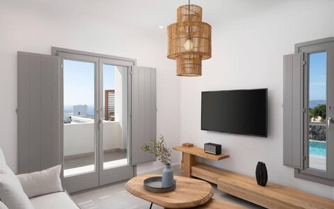 Villa Akrotiri: Mueble, Diseño De Interiores, Departamento, Piso, Suelo, Encendiendo, Casa, Habitación, Silla, Sala