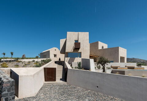 Thera Princess: Tiempo De Día, Arquitectura, Paisaje, Material Compuesto, Hormigón, Diseño, Configuración Del Brutalist, Villa