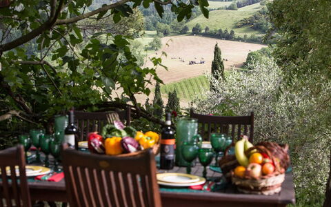 Villa Beatrice: Mueble, Mesa, Vajilla, Comida, Drinkware, Botella, Silla, Mesa Al Aire Libre, Utensilios Para Servir, Vino