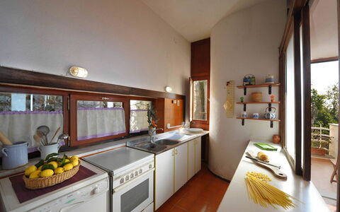 Villa Valeria: Madera, Cocina, Diseño De Interiores, Mostrador, Piso, Techo, Habitación, Manchas De Madera, Aparato De Cocina, Lámpara