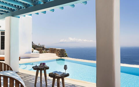 Villa Elpida: Azul, Suelo, Mar, Oceano, Recurso, Silla, Villa, Balcón, Diseño