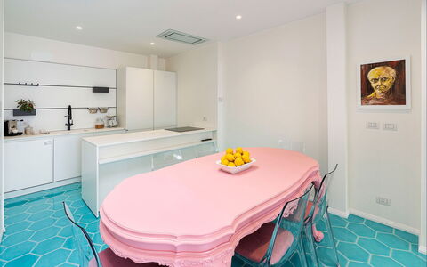 Casa Pink: Diseño De Interiores, Piso, Suelo, Mueble, Techo, Encendiendo, Casa, Habitación, Rosado, Cocina