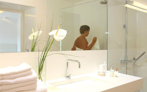 Villa Arch: Diseño De Interiores, Pared, Arreglo De Tubería, Baño, Piso, Lavabo Del Baño, Grifo, Suelo, Encendiendo, Plomería