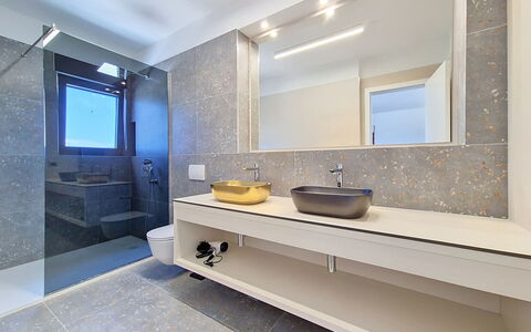 Aloa Ii: Arreglo De Tubería, Piso, Lavabo Del Baño, Diseño De Interiores, Baño, Lavabo, Lámpara, Espejo, Mostrador, Suelo