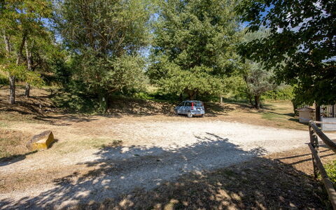Il Giuncheto Apartments, Pool, Umbrian Countryside: Árbol, Sendero, Suelo, Carro Familiar, Estacionamiento, Entrada De Coches, Sombra