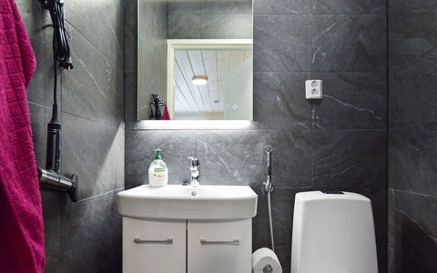 Villa Ruuska: Baño, Arreglo De Tubería, Pared, Diseño De Interiores, Piso, Lavabo, Lavabo Del Baño, Suelo, Baño, Asiento Del Baño