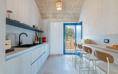 Tenuta Emma: Loseta, Cocina, Silla, Diseño, Mostrador, Cocina Y Comedor Mesa, Mármol, Lámpara