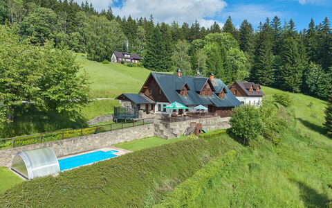 Penzion Exnar: Techo, Área Rural, Cabaña, Inmuebles, Césped, Jardín, Casa De Campo, Paisajismo, Yarda, Patio Interior