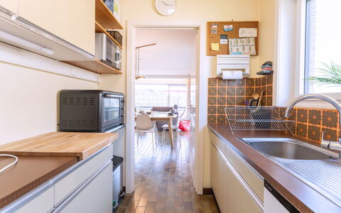 Zandstuyver with Balcony: Cocina, Mostrador, Diseño De Interiores, Piso, Aparato De Cocina, Electrodoméstico, Madera, Suelo, Gabinetes, Techo