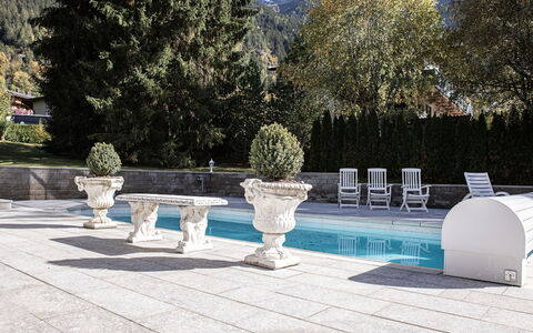 Villa 10: Cordillera, Alpes, Piscina, Fuente De Agua, Maceta, Planta De Casa, Mueble Para Exteriores