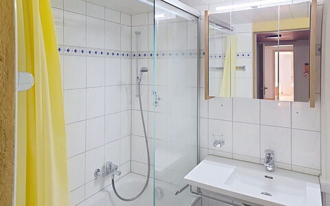 Ferienwohnung Enzian: Baño, Arreglo De Tubería, Diseño De Interiores, Piso, Lavabo Del Baño, Suelo, Lavabo, Grifo, Plomería, Ducha