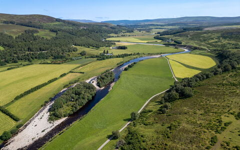 Strathnoon: Cuerpo De Agua, Paisaje Natural, Paisaje, Llanura, Pradera, Banco, Corriente De Agua, Río, Fotografía Aérea, Vista Panorámica
