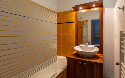 Ax-Les-Thermes 645: Baño, Arreglo De Tubería, Diseño De Interiores, Piso, Pared, Suelo, Lavabo Del Baño, Madera, Lavabo, Grifo