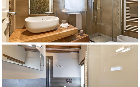 Villa Larino: Baño, Diseño De Interiores, Lavabo Del Baño, Arreglo De Tubería, Piso, Lavabo, Pared, Suelo, Espejo, Madera