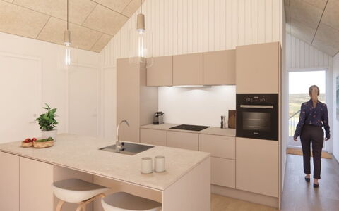 Thormund - 400M from the Sea: Piso, Diseño De Interiores, Madera, Suelo, Techo, Mueble, Cocina, Mostrador, Suelos De Madera, Lámpara