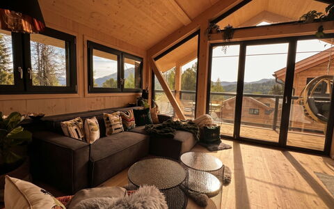 02 Nth056 18G Sup Chalet mit Sauna und Hot Tub 2 e: Madera, Diseño De Interiores, Techo, Mueble, Sala, Casa, Habitación, Madera Dura, Sofá, Suelos De Madera