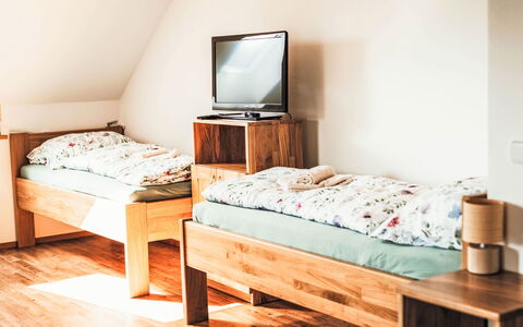 U Šenkýře Mikeše: Madera, Piso, Suelo, Habitación, Cama, Mueble, Diseño De Interiores, Litera, Habitación, Lecho