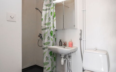 Heinävesi Homes D1: Arreglo De Tubería, Diseño De Interiores, Baño, Baño, Asiento Del Baño, Suelo, Piso, Plomería, Cortina De La Ducha, Grifo