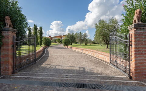 Villa Gabri 8: Ladrillo, Enladrillado, Entrada De Coches, Jardín, Inmuebles, Portón, Paisajismo, Pasarela, Cerca, Camino