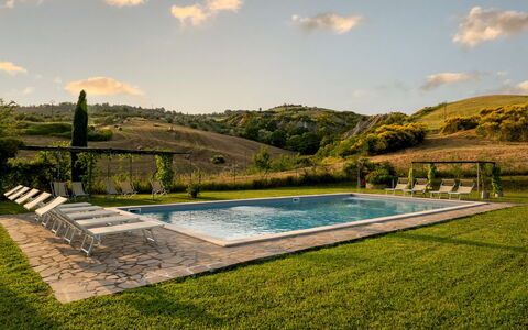 Podere Collelungo 14: Piscina, Colina, Eco Hotel, Cordillera, Mueble Para Exteriores, Recurso, Casa De Campo, Inmuebles, Patio Interior, Paisajismo