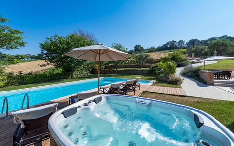 Casale Rosy 6+2: Piscina, Mueble Para Exteriores, Paraguas, Ocio, Recurso, Eco Hotel, Jardín, Sombra, Paisajismo