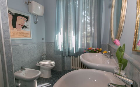 Villa Ombrosa 8: Arreglo De Tubería, Baño, Espejo, Lavabo, Lavabo Del Baño, Grifo, Planta De Casa, Silla, Plomería, Lámpara