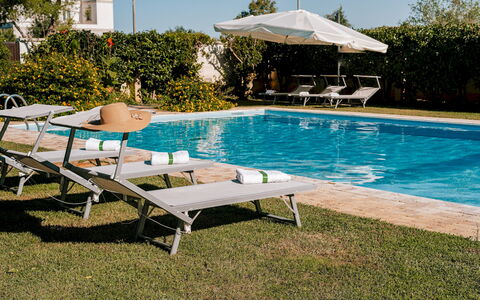 Villa Demal 8+2: Piscina, Mueble, Mueble Para Exteriores, Sunlounger, Paraguas, Recurso, Silla, Sombra, Ocio, Jardín
