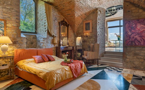 Torre al Poggio 8: Mueble, Diseño De Interiores, Pared, Piso, Techo, Habitación, Suelo, Encendiendo, Cama, Habitación