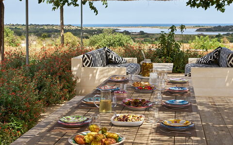 Villa Majoli 9: Mueble, Mesa, Mueble Para Exteriores, Silla, Mesa Al Aire Libre, Jardín, Cocina Y Comedor Mesa, Sombra, Restaurante, Patio