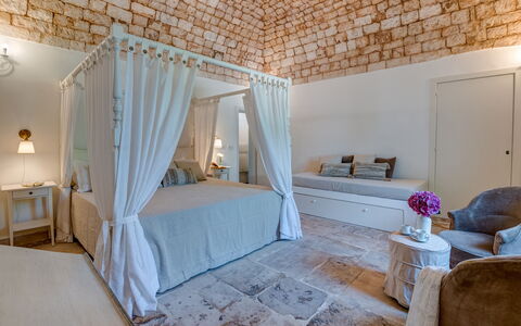 Masseria Profilo 8: Mueble, Diseño De Interiores, Pared, Piso, Suelo, Techo, Habitación, Encendiendo, Cama, Habitación