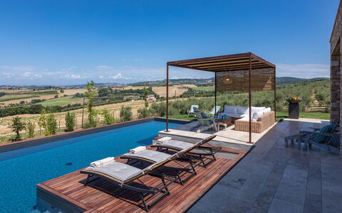 Casale the Place 6+2: Azul, Piscina, Material Compuesto, Mueble Para Exteriores, Sunlounger, Inmuebles, Silla, Diseño, Madera Dura, Villa