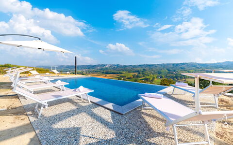 Casa Leonarda 8+2: Azul, Piscina, Recurso, Ciudad De Vacaciones, Cúmulo, Mueble Para Exteriores, Vista Panorámica, Sunlounger