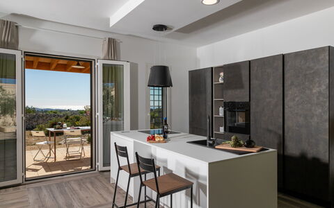 Dimora degli Ulivi 10: Mueble, Cocina, Piso, Diseño De Interiores, Mostrador, Pared, Aparato De Cocina, Madera, Suelo, Electrodoméstico