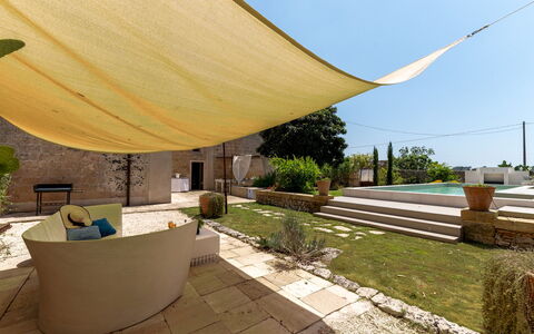 Masseria Muto 6: Sombra, Piscina, Mueble Para Exteriores, Losa, Hacienda, Patio Interior, Estructura Al Aire Libre, Silla, Patio, Loseta