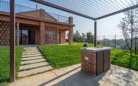 Cascina Buzio 12: Jardín, Sombra, Estructura Al Aire Libre, Pérgola, Paisajismo, Diseño, Yarda, Pabellón, Patio Interior, Patio