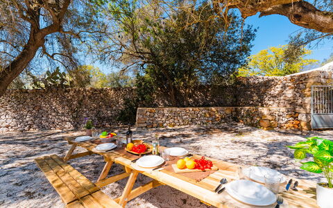 Masseria Grotta Antica 6+2: Sombra, Jardín, Mueble Para Exteriores, Mesa Al Aire Libre, Patio Interior