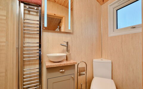 Demelza Shepherd'S Hut: Madera, Piso, Arreglo De Tubería, Suelo, Diseño De Interiores, Baño, Plomería, Habitación, Baño, Manchas De Madera