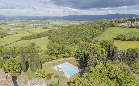 Casa Amelia, Pool, Casole Elsa, Monti: Paisaje, Inmuebles, Paisajismo, Plantación, Casa De Campo, Villa, Hacienda, Piscina, Hojas Perennes