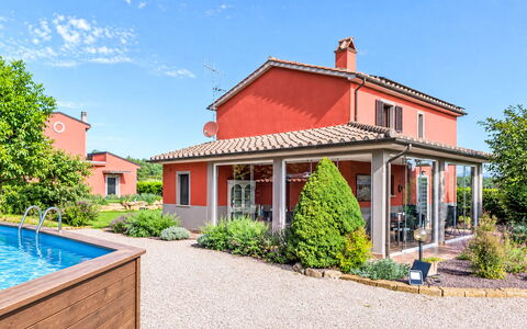 Red House: Casa, Jardín, Inmuebles, Cabaña, Casa De Campo, Paisajismo, Yarda, Césped, Diseño, Villa